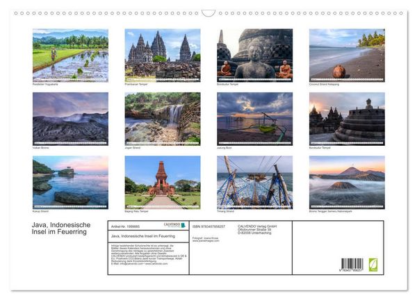 Produktbild: Java, Indonesische Insel im Feuerring (Wandkalender 2026 DIN A2 quer), CALVENDO Monatskalender