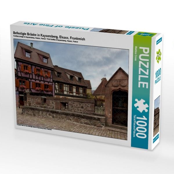 CALVENDO Puzzle Befestigte Brücke in Kaysersberg, Elsass, Frankreich | 1000 Teile Lege-Größe 64x48cm Foto-Puzzle für glückliche Stunden