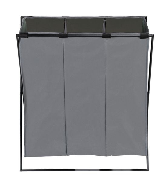 Produktbild: W&auml;schesammler Mod. Trio XL Grau, mit drei F&auml;chern