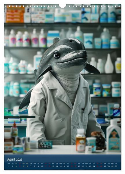 Produktbild: Funny animals in a pharmacist outfit (Wall Calendar 2026 DIN A3 portrait), CALVENDO 12 Month Wall Calendar