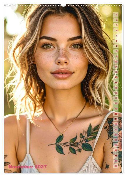 Produktbild: Tattoo Beauties Portraits (Wandkalender 2027 DIN A2 hoch), CALVENDO Monatskalender