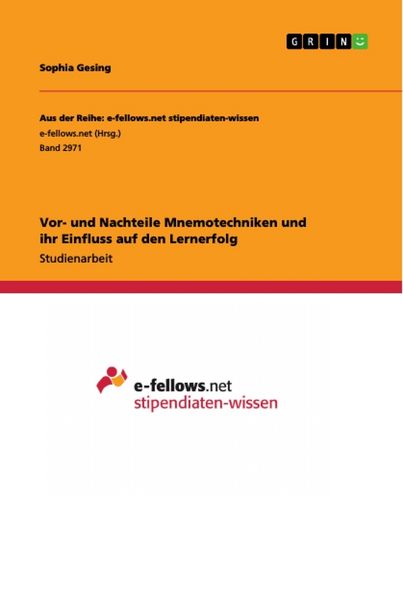 Produktbild: Vor- und Nachteile Mnemotechniken und ihr Einfluss auf den Lernerfolg