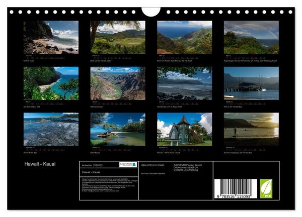 Produktbild: Hawaii - Kauai (Wandkalender 2026 DIN A4 quer), CALVENDO Monatskalender
