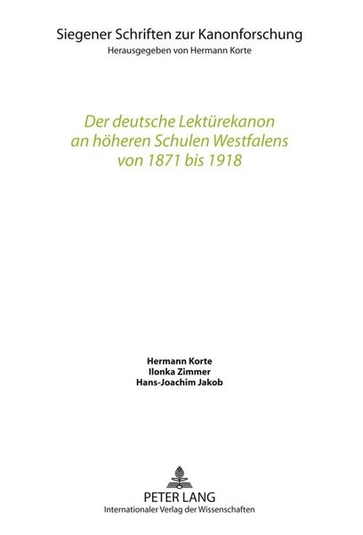 Produktbild: Der deutsche Lektuerekanon an hoeheren Schulen Westfalens von 1871 bis 1918
