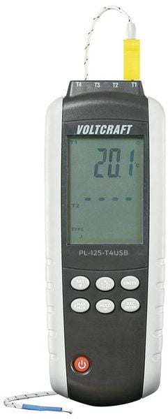 VOLTCRAFT PL-125-T4 Temperatur-Messgerät -200 - +1372°C Fühler-Typ K, J