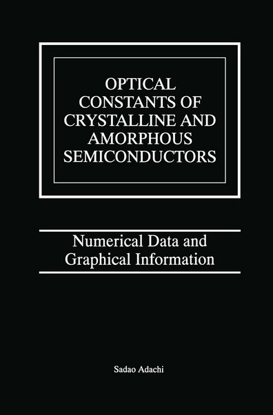 Produktbild: Optical Constants of Crystalline and Amorphous Semiconductors