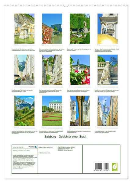 Produktbild: Salzburg - Gesichter einer Stadt (hochwertiger Premium Wandkalender 2026 DIN A2 hoch), Kunstdruck in Hochglanz