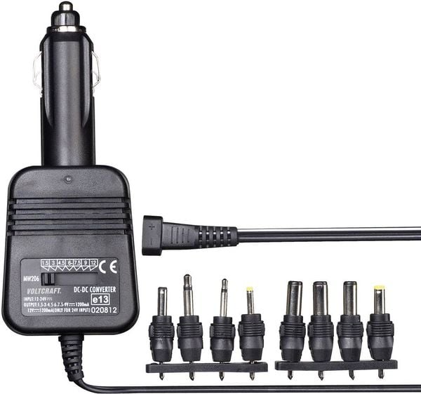 VOLTCRAFT DC/DC-Wandler 12 V/DC, 24 V/DC - 1.5 V/DC, 3 V/DC, 4.5 V/DC, 6 V/DC, 7.5 V/DC, 9 V/DC, 12 V/DC/1.2 A 14.4 W