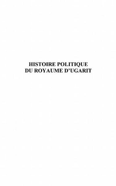 Produktbild: Histoire politique du royaumed'ugarit