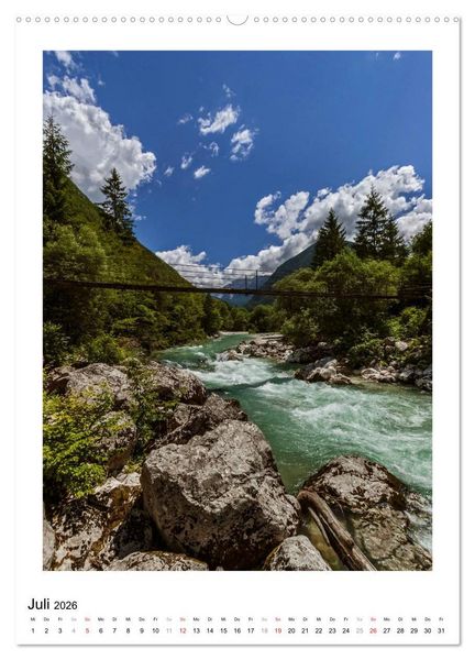 Produktbild: Soca - Sloweniens Smaragdfluss (Wandkalender 2026 DIN A2 hoch), CALVENDO Monatskalender