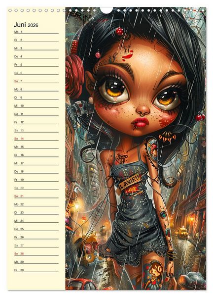 Produktbild: Rockabilly. Strange Comic-Kunst Girls im 50er-Jahre Stil (Wandkalender 2026 DIN A3 hoch), CALVENDO Monatskalender
