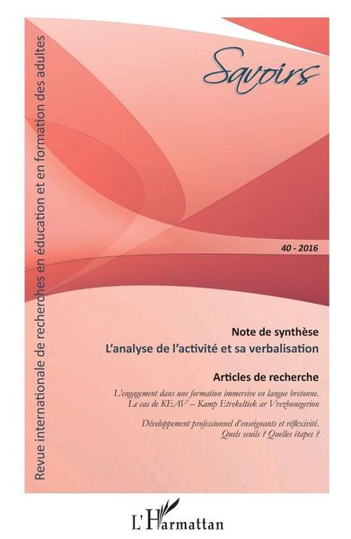 Produktbild: L'analyse de l'activit&eacute; et sa verbalisation