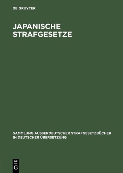Produktbild: Japanische Strafgesetze