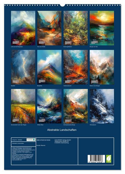 Produktbild: Abstrakte Landschaften (hochwertiger Premium Wandkalender 2026 DIN A2 hoch), Kunstdruck in Hochglanz