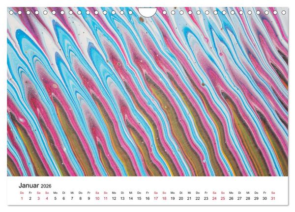 Produktbild: Acrylic Pouring - Faszinierende Farben und Formen (Wandkalender 2026 DIN A4 quer), CALVENDO Monatskalender