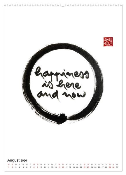 Produktbild: Zen Art Kalligraphie inspiriert von Zen-Meister Th&iacute;ch Nhất Hạnh (Wandkalender 2026 DIN A2 hoch), CALVENDO Monatskalender