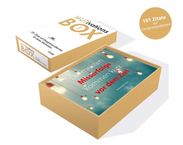Produktbild: MUTivationsbox - 101 Zitate auf Designerpostkarten für deine Motivation