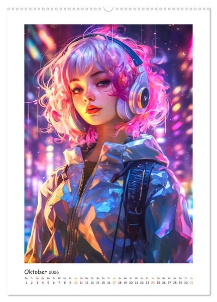 Produktbild: Coole Cyber Girls (Wandkalender 2026 DIN A2 hoch), CALVENDO Monatskalender
