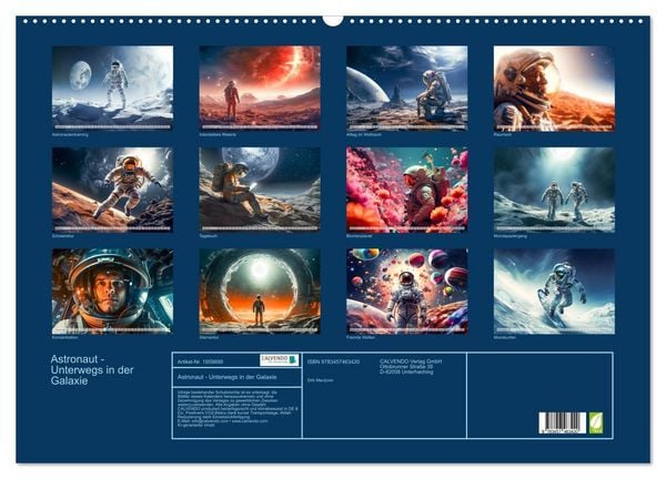 Produktbild: Astronaut - Unterwegs in der Galaxie (Wandkalender 2026 DIN A2 quer), CALVENDO Monatskalender