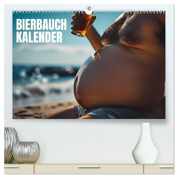 Produktbild: Lustige Kalender M&auml;nner mit Bierb&auml;uchen - Bierbauch Kalender Geschenk f&uuml;r Kollegen, Freunde & Party-Liebhaber Wandkalender (hochwertiger Premium Wandkalender 2027 DIN A2 quer), Kunstdruck in Hochglanz