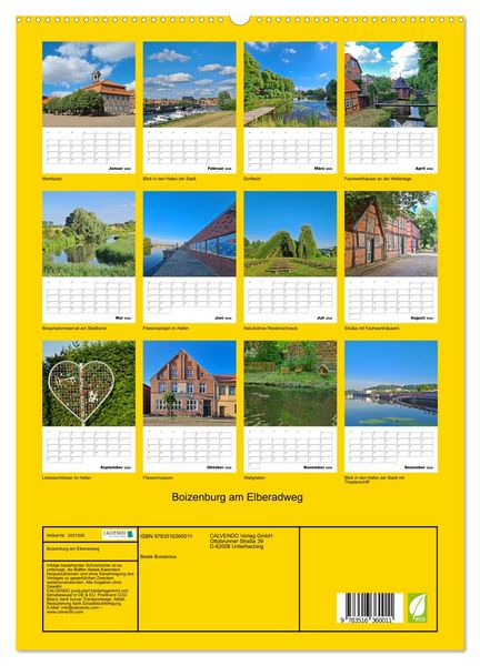 Produktbild: Boizenburg am Elberadweg (hochwertiger Premium Wandkalender 2026 DIN A2 hoch), Kunstdruck in Hochglanz