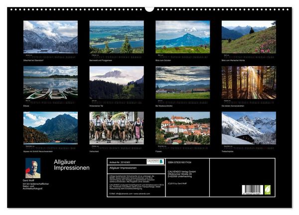 Produktbild: Allg&auml;uer Impressionen (Wandkalender 2026 DIN A2 quer), CALVENDO Monatskalender