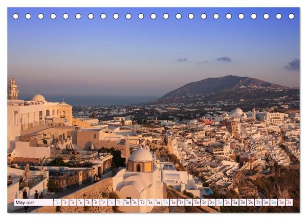 Produktbild: Santorini Island in the Light of the Aegean (Desk Calendar 2027 DIN A5 landscape), CALVENDO 12 Month DeskCalendar