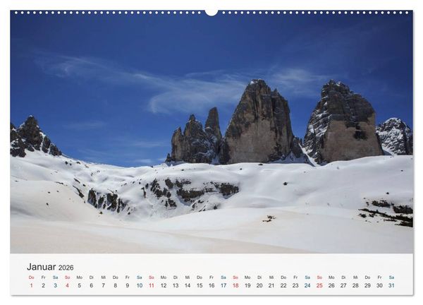Produktbild: Dolomiten - Rundreise um Drei Zinnen (hochwertiger Premium Wandkalender 2026 DIN A2 quer), Kunstdruck in Hochglanz