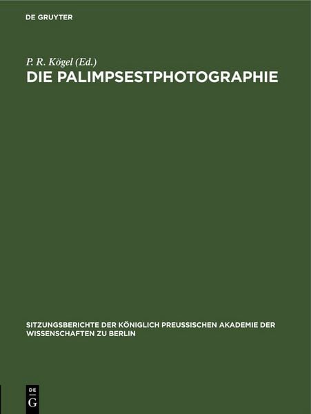 Produktbild: Die Palimpsestphotographie