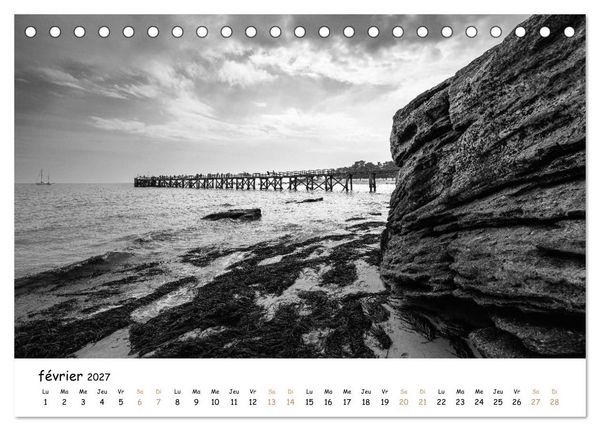 Produktbild: Terres de contraste &ndash; Une ann&eacute;e en monochrome (Calendrier de bureau 2027 DIN A5 vertical), CALVENDO calendrier mensuel