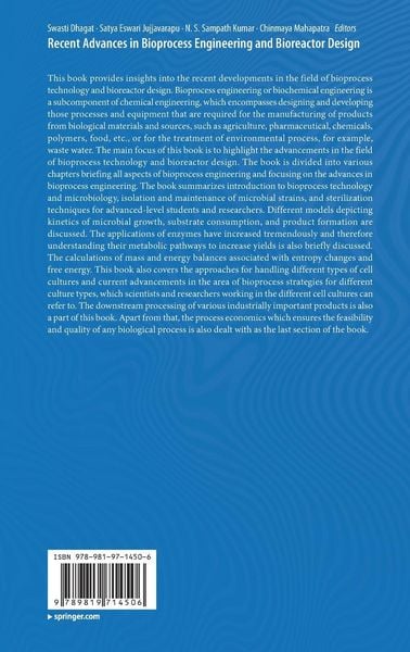 Produktbild: Recent Advances in Bioprocess Engineering and Bioreactor Design