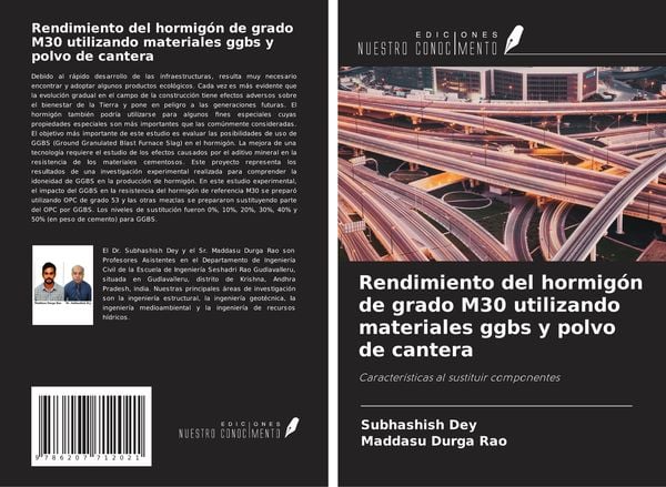 Produktbild: Rendimiento del hormig&oacute;n de grado M30 utilizando materiales ggbs y polvo de cantera