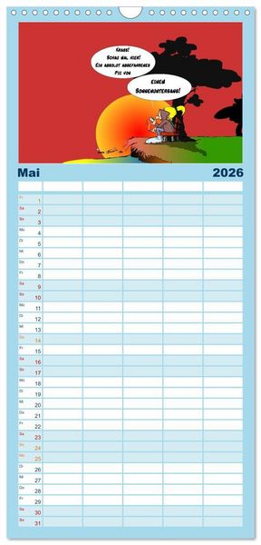 Produktbild: Familienplaner 2026 - Trumix Cartoons - Dumm gelaufen mit 5 Spalten (Wandkalender, 21 x 45 cm) CALVENDO