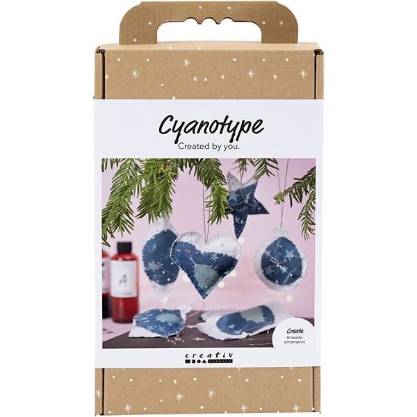 Produktbild: Creativ Company Kreativ Set Cyanotypie, Weihnachtsdekorationen aus Cyanotypie, Blau