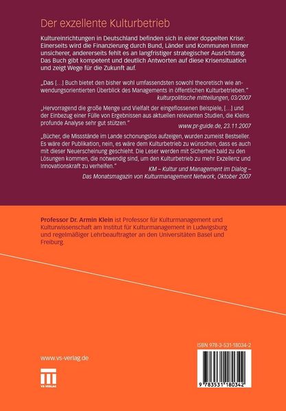 Produktbild: Der exzellente Kulturbetrieb