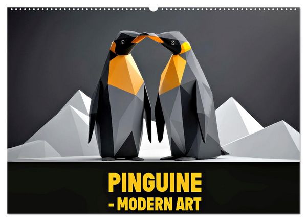 Produktbild: PINGUINE - modern Art (Wandkalender 2026 DIN A2 quer), CALVENDO Monatskalender