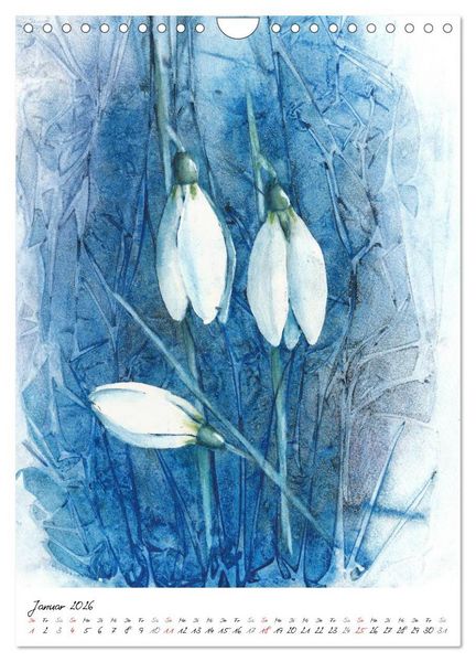 Produktbild: Bl&uuml;tenaquarelle (Wandkalender 2026 DIN A4 hoch), CALVENDO Monatskalender
