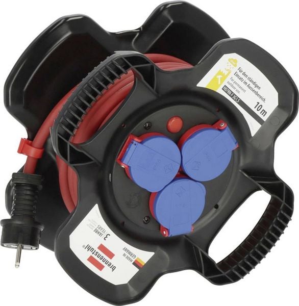Produktbild: Brennenstuhl 1169710100 Kabeltrommel 10 m Rot Schutzkontakt-Stecker