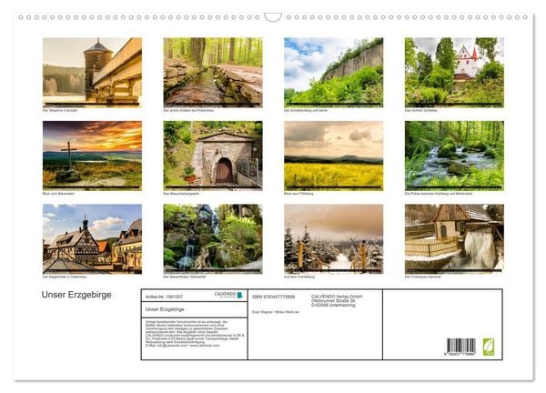 Produktbild: Unser Erzgebirge (Wandkalender 2026 DIN A2 quer), CALVENDO Monatskalender