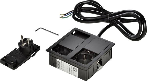 Produktbild: Kopp 939634017 Einbau-Steckdosenleiste 2fach Schwarz 1St.
