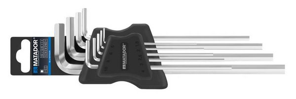 Matador Schraubwerkzeuge Innen-Sechskant Winkelschraubendreher-Set 1.5 mm, 2 mm, 2.5 mm, 3 mm, 4 mm, 5 mm, 6 mm, 8 mm, 10 mm 9teilig