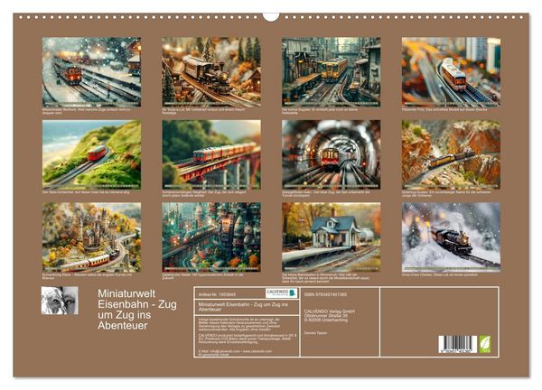 Produktbild: Miniaturwelt Eisenbahn - Zug um Zug ins Abenteuer (Wandkalender 2026 DIN A2 quer), CALVENDO Monatskalender