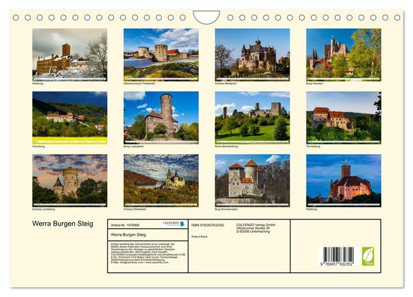 Produktbild: Werra Burgen Steig (Wandkalender 2026 DIN A4 quer), CALVENDO Monatskalender