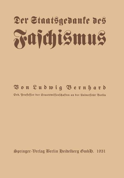 Produktbild: Der Staatsgedanke des Faschismus