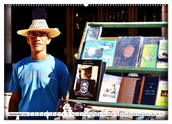 Produktbild: Leseland Kuba - Buchh&auml;ndler in Havanna (hochwertiger Premium Wandkalender 2026 DIN A2 quer), Kunstdruck in Hochglanz
