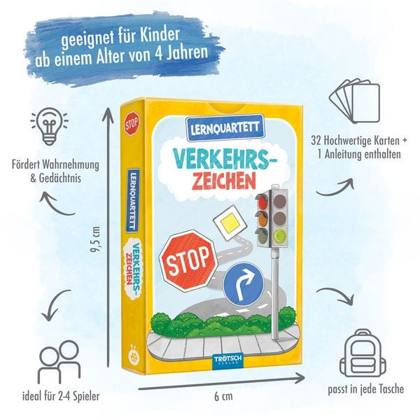 Produktbild: Tr&ouml;tsch Lernquartett Verkehrszeichen