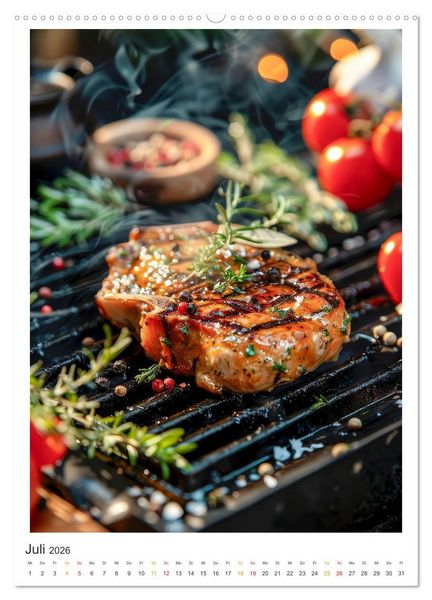 Produktbild: Food BBQ - Deftiges aus der Gourmet-K&uuml;che (hochwertiger Premium Wandkalender 2026 DIN A2 hoch), Kunstdruck in Hochglanz
