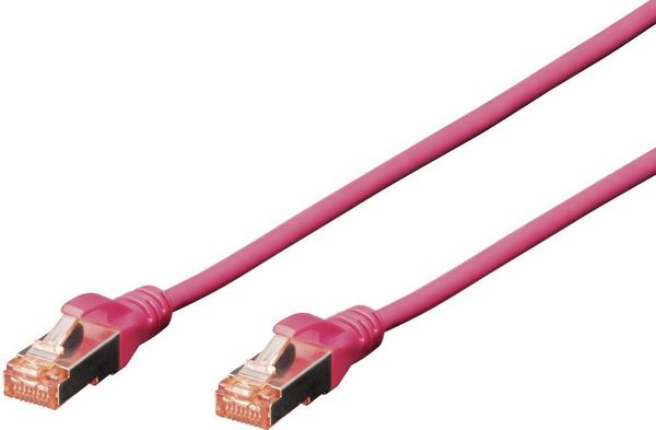 Produktbild: Digitus DK-1644-020/MG RJ45 Patchkabel CAT 6 S/FTP 2.00 m Magenta Halogenfrei, verdrillte Paare 1 St.