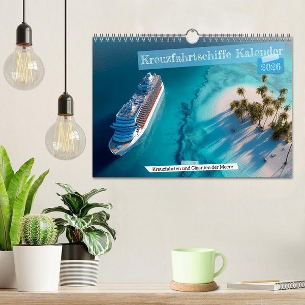 Produktbild: Kreuzfahrtschiffe Kalender - Kreuzfahrten und Giganten der Meere (Wandkalender 2026 DIN A4 quer), CALVENDO Monatskalender