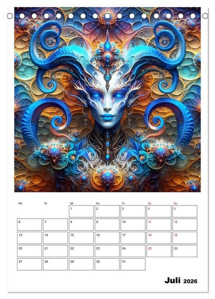 Produktbild: Extraterrestrische Eleganz (Tischkalender 2026 DIN A5 hoch), CALVENDO Monatskalender
